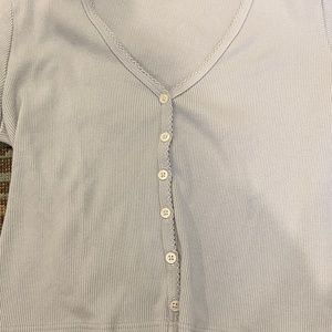 BRANDY MELVILLE blue zelly vneck top